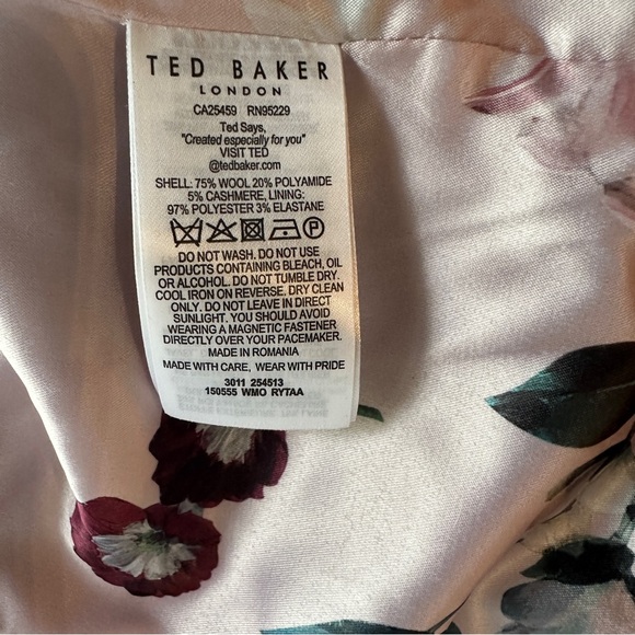 NWT Ted Baker London Wool Cashmere Blend Camel/Tan Wrap Coat w/Belt, Size 2 - Picture 13 of 16